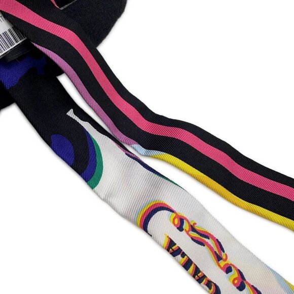 HERMES Twilly Doll BRIDES DE GALA SHADOW Silk100% Black/Jaune/Multicolor - Picture 5 of 8